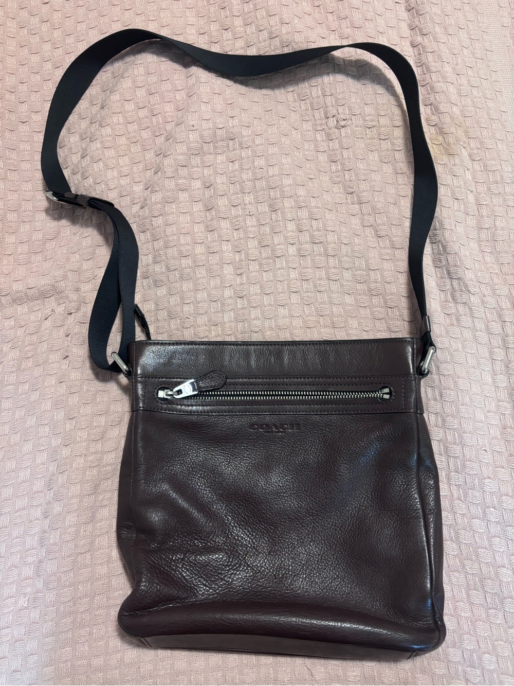 Coach Brown Leather Messenger Crossbody Bag